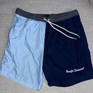Pacific Sunwear Light and Dark Blue Swim Shorts